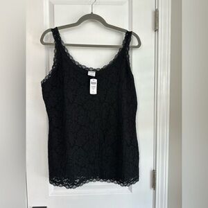 Soma Women’s Stretch All Over Lace Tank Black NWT Size Large